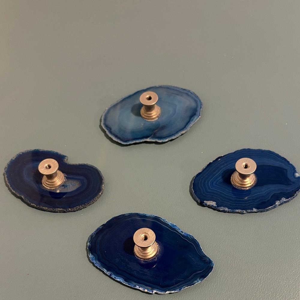 Blue Agate Stone knobs - Picture 2 of 3